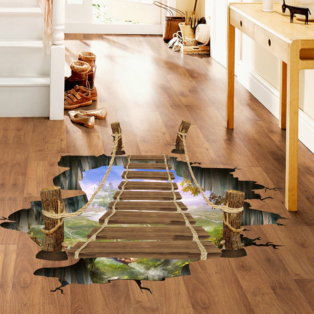 3D Floor//Wall Sticker Removable Mural Decals Vinyl Art Living Room Home Decor