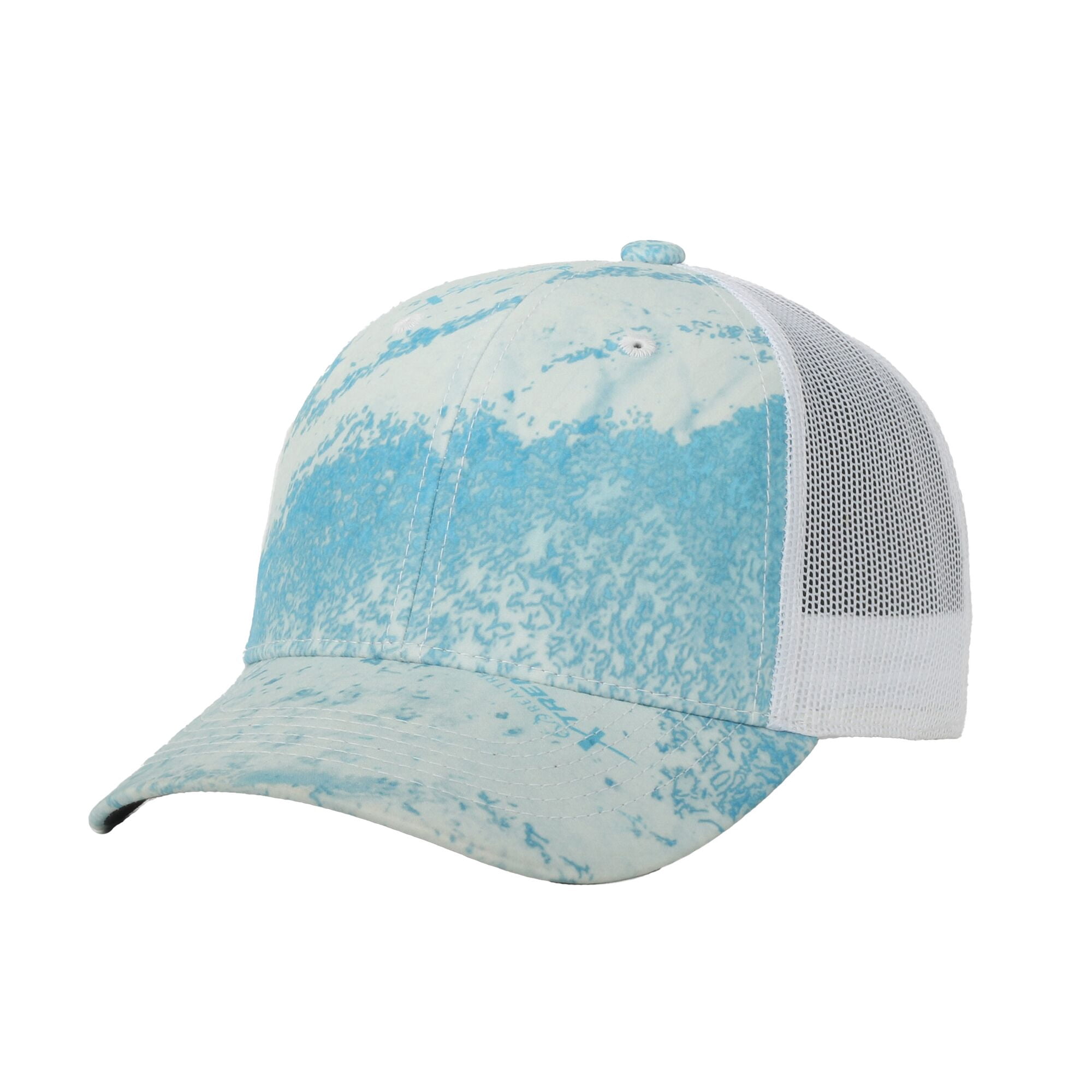 Realtree® Fishing WAV3 Ice/White 6-Panel Cap – Structured Mid Profile Snapback, One Size