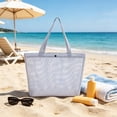 thumbnail image 5 of Mesh Beach Shoulder Bag, Portable Foldable Shopping Storage Tote, One Shoulder Travel Organizer Net Bag, Bag for Travel Shopping Beach Storage Use, 5 of 6