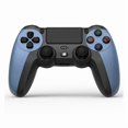 thumbnail image 1 of Mando inalámbrico para juegos con doble vibración, control preciso, Bluetooth y barra de luz para PS4 (color azul camuflaje)., 1 of 4