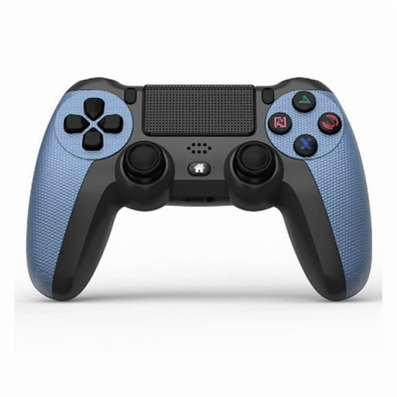 Mando inalámbrico para juegos con doble vibración, control preciso, Bluetooth y barra de luz para PS4 (color azul camuflaje).
