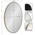 thumbnail image 2 of Kate and Laurel Elmora Glam Oval Fluted Wall Mirror, 23 x 32, Gold, Rounded Bathroom Mirror with Beveled Edge for Use as Vertical or Horizontal Mirror, 2 of 8