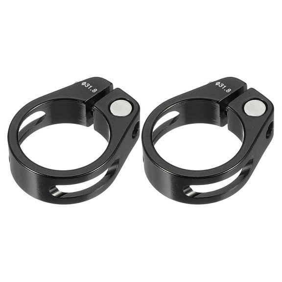 Uxcell 31.8mm Cycles Bike Seat post Clamp, 2 Pcs Aluminum Alloy Seat Tube Clip Bike Quick Release Clamp Black