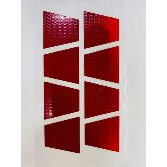 8 Pack - StickerDad® Firefighter Helmet HI-VIS Tetrahedron-Trapezoids V1 Vinyl Decal (8 Pack) - Size: 2", Color: RED HI-VIS Reflective - Helmet, Windows, Walls, Bumpers, Laptop, Lockers, etc.