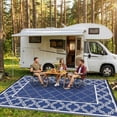thumbnail image 4 of Reversible Patio Mat – Waterproof Plastic Straw – Washable, Non-Shedding & UV Resistant – Porch, Deck, Balcony, Backyard, Camping & RV – Outdoor Rug, 4 of 7