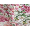 thumbnail image 4 of Ambesonne Watercolor Quilted Bedspread Set 3 Pcs, Pink Peonies Roses, Queen Size, Multicolor, 4 of 5
