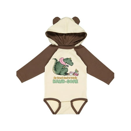 

Inktastic My Great Aunt Is Totally Rawr-Some Tea Rex Party Gift Baby Boy or Baby Girl Long Sleeve Bodysuit