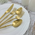 thumbnail image 4 of Elyon Tableware 20-Piece Noelle Matte Gold Flatware Set, Stainless Steel, Service for 4, 4 of 7