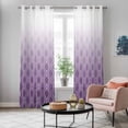thumbnail image 6 of Kitchen Curtains 84 Inch Length 2 Panels, Moroccan Purple Grommets Window Treatment Curtain, Geometric Gradient Plaid Modern Thermal Curtains Drapes for Living Room/Bathroom, 6 of 9