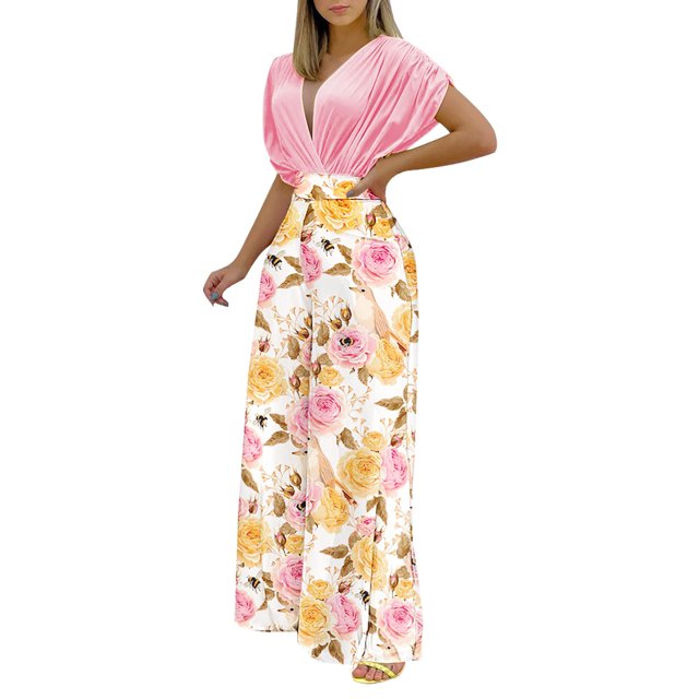 Traje de dos piezas informal de moda con cintura deportiva y estampado floral de verano para mujer Wmkox8yi bvn598