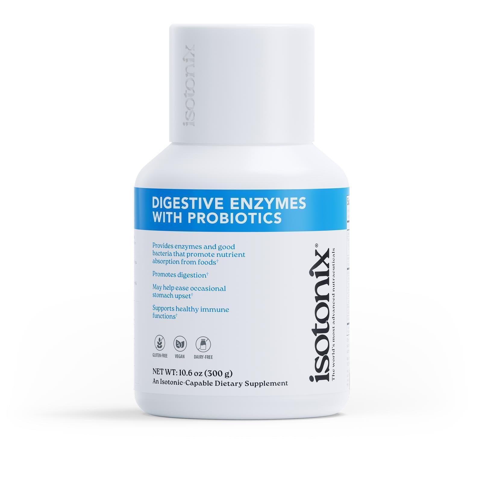 Isotonix Digestive Enzymes with Probiotics: Advanced Digestive Support, Nutrient Absorption, Healthy Cholesterol & Skin with DigeZyme & Lactospore – Isotonic Drink Mix, 90 Servings.