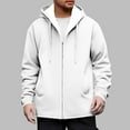thumbnail image 2 of Stamzod Men's Fashion Sherpa Hoodie Long Sleeve Hooded Fleece Jacket Men Casual Thicked Warm Winter Coats with Pocket White XL, 2 of 5