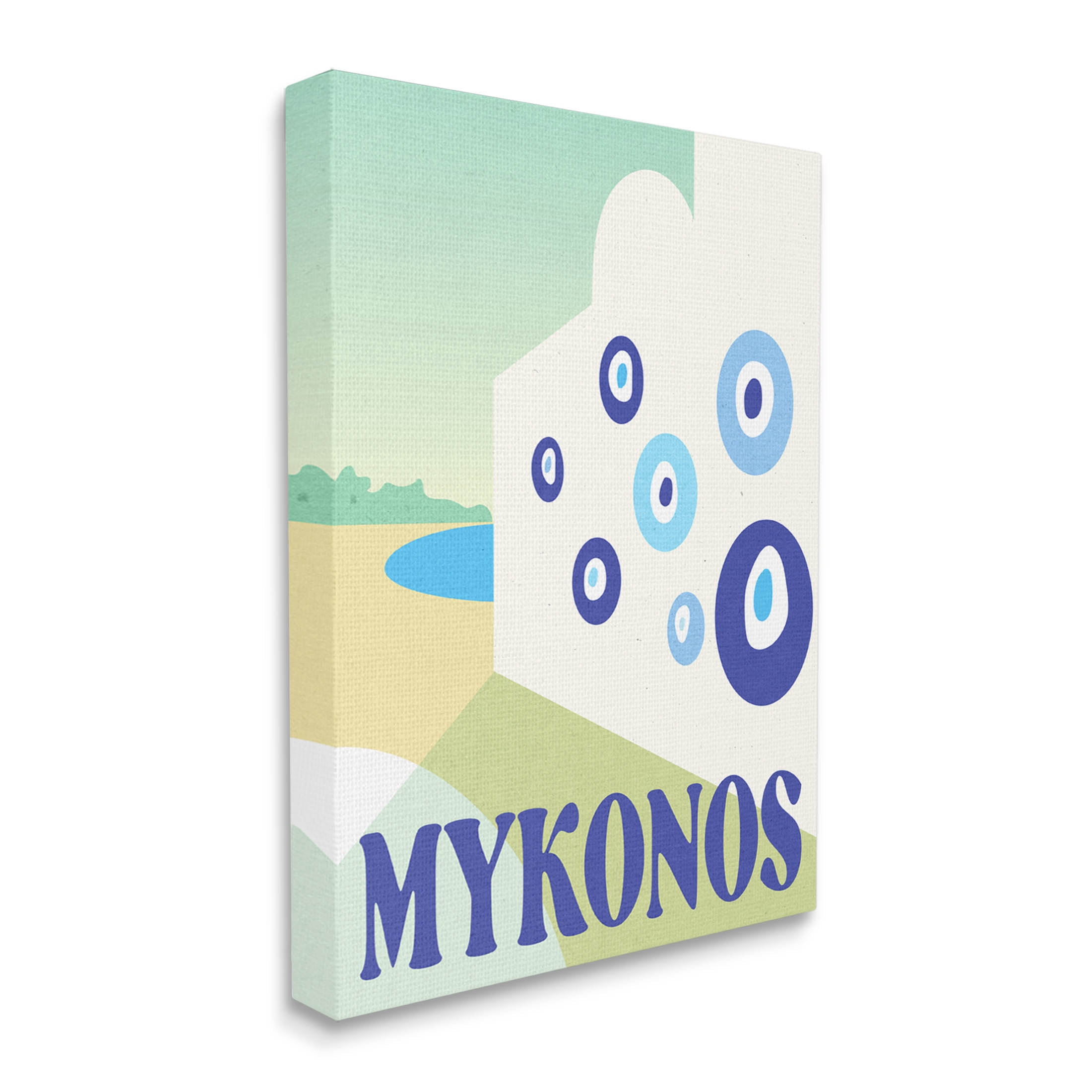 Stupell Industries Modern Mykonos Greece Graphic Art Gallery Wrapped Canvas Print Wall Art, Design by Daphne Polselli
