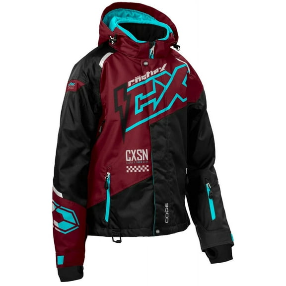 Castle X Code G5 Womens Snow Jacket Crimson/Turquoise XXL