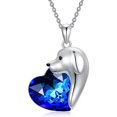 thumbnail image 2 of Guozer Large Blue Zirconia Heart Dog Pendant Necklace, 2 of 5