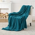 thumbnail image 5 of IR Imperial Rooms Fleece Bed Blanket 310 GSM Microfiber Lightweight Warm Blanket Fluffy Cozy Plush Throw Teal Twin Size, 5 of 16