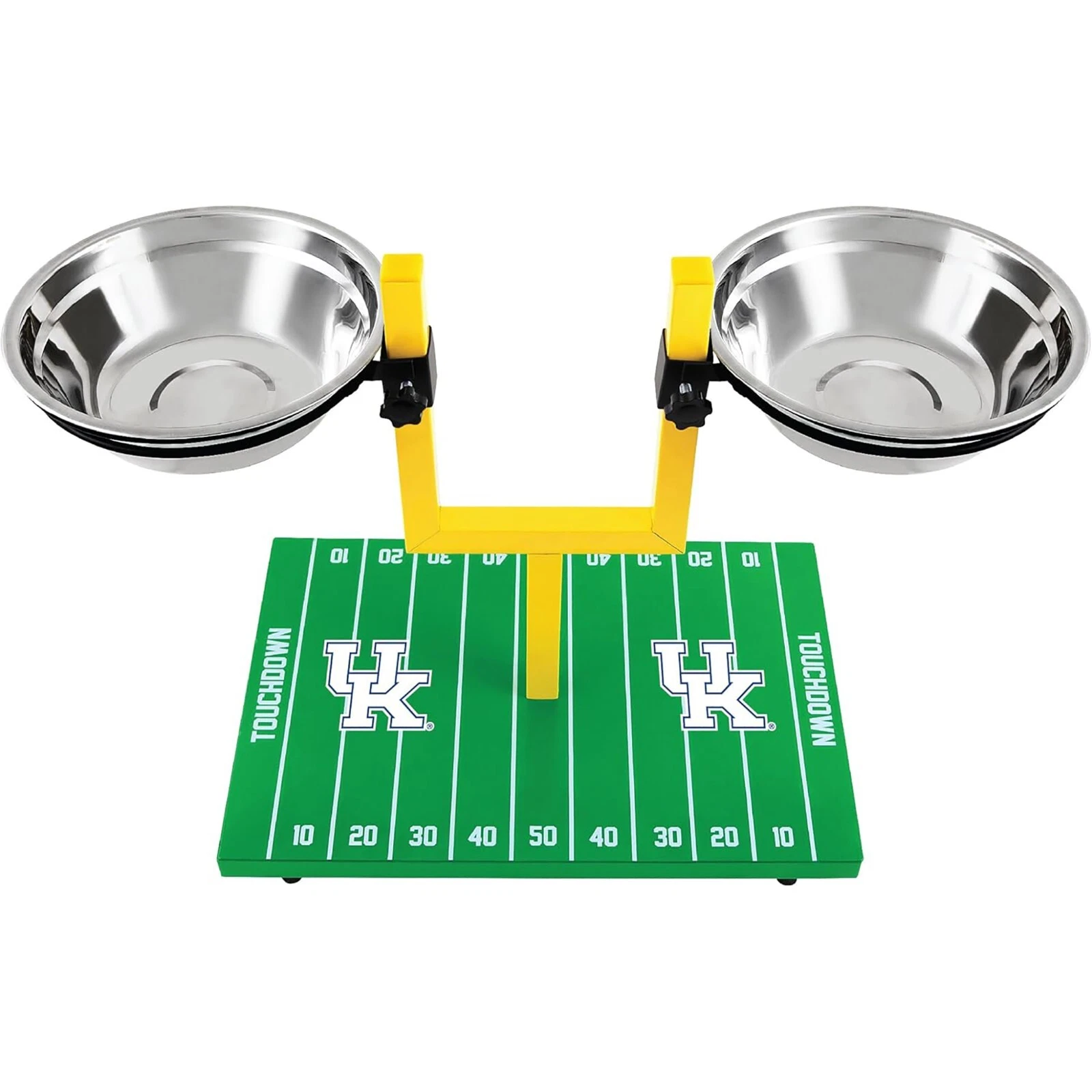 Pets First NCAA Football Goalpost Elevated Dog Feeder Stainless Steel Bowl