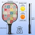 thumbnail image 4 of Pickleball Paddles Set,Pioneer Flower Floral Print Pattern Fiberglass Surface Pickleball Racket Set with 2 Indoor Outdoor Pickleball Balls and Pickleball Bag,Pickle-ball Equipment, 4 of 6