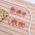 thumbnail image 4 of Press on Nails NEWSPIED Valentines, 30 unidades, oro almendra y cromo, 4 of 7
