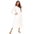 thumbnail image 5 of MarinaVida Womens' Cotton Nightgown Long Sleeve Sleepwear Vintage Nightshirt Dress, 5 of 5