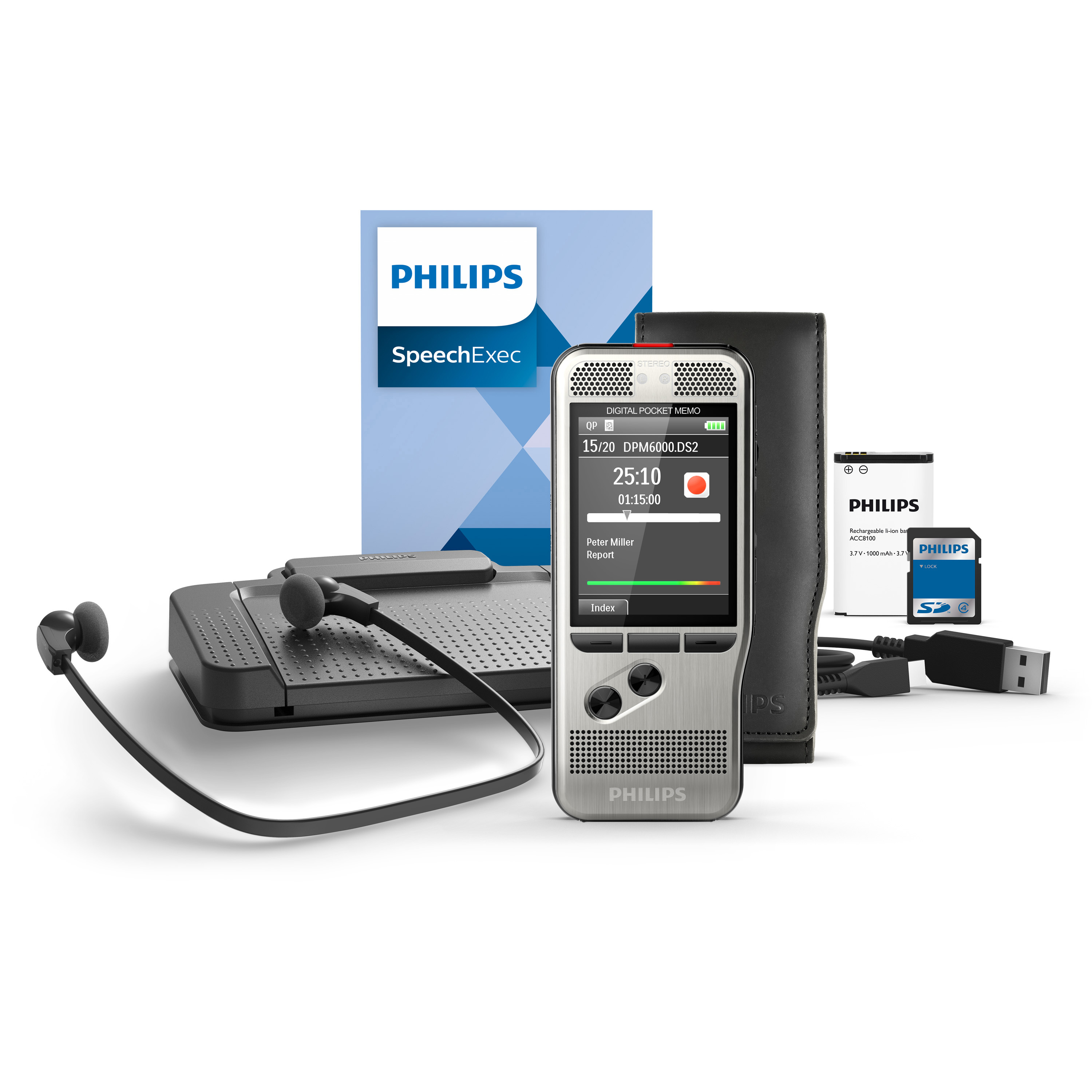 Philips Pocket Memo 6000 Digital Recorder, Push Button, 2GB, Silver - image 3 of 6