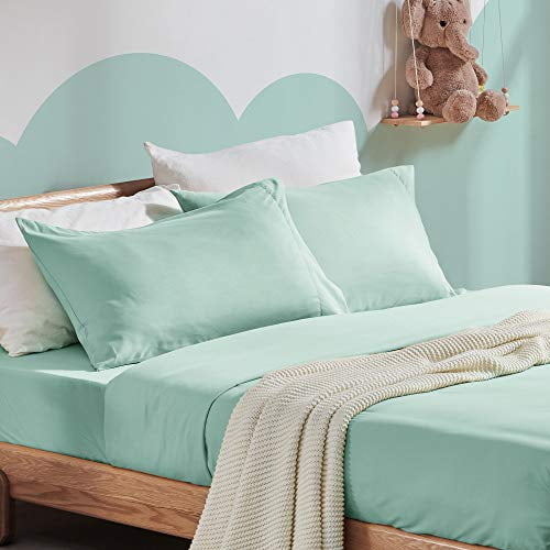 Sleep Zone Kids Queen Bed Sheet Set 4, Mint Color Bed Sheets