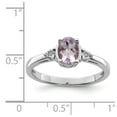 thumbnail image 2 of White Sterling Silver Ring Band Gemstone Rose de France, Amethyst Oval Purple Diamond Round, 2 of 2