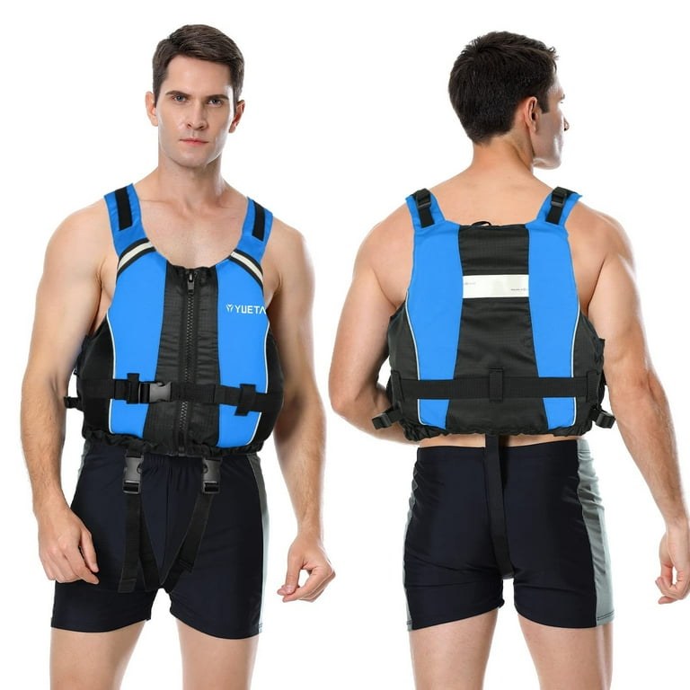 Yueta Life Jacket for Adult, Life Vest Men Women Swim Jacket with  Adjustable Safety Strap and Zipper, Floating Vest Swimsuit Swimwear for  Surfing Boating Kayaking Canoeing Fishing, Life Jackets & Vests 