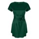 thumbnail image 4 of Vestido de Manga Corta para las Mujeres, Color Sólido Encaje Hasta Cintura Retracta Satén Tenedor Dividido, Cuello Redondo Midi, 4 of 8