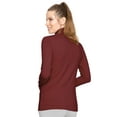 thumbnail image 3 of Stretch Is Comfort Women's Warm Long Sleeve Turtleneck Top Burgundy 2X, 3 of 6