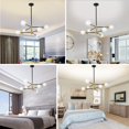 thumbnail image 2 of Dopwii L&aacute;mpara de Techo Altura Ajustable, Candelabors de Techo de 6 Luces, Moderna Colgante Negro Y Dorado para Comedor, Dormitorio, Sal&oacute;n, Cocina, Entrada de Pasillo, 2 of 8