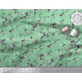 thumbnail image 3 of Soimoi Green polyester Crepe Fabric Clouds & Bird Print Fabric by the Yard 52 Inch Wide, 3 of 5