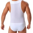 thumbnail image 5 of Hduncf Men's Athletic Supporters Ultra Lightweight Jumpsuit One Piece Bodysuit Basic Quick Dry Underwear White L, 5 of 9