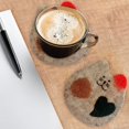 thumbnail image 2 of Creative Cartoon Animal Wool Tea Handmade Cute Anti Scald Water Cup Mat Pad Placemat For Table Kitchen Decoration （Cat Face Style）, 2 of 5