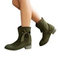 thumbnail image 6 of Bnwani Women Boots New Winter Fashion Low-Heel Thick Ankle Versatile Casual Solid Boot Green Size 7, 6 of 6