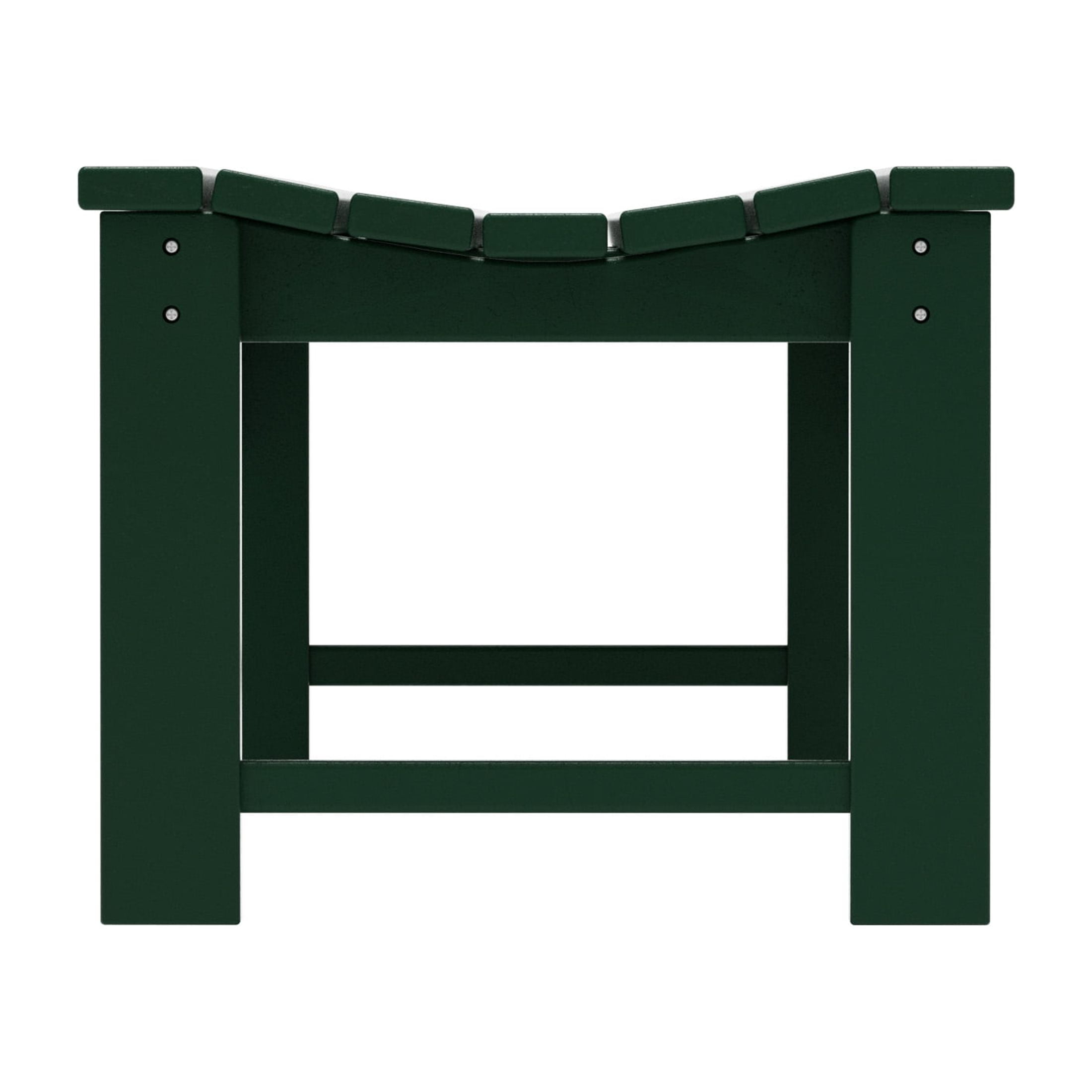 GARDEN Plastic Adirondack Backless Outdoor Bench for Patio Entryway, Dark Green