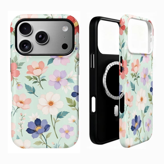 SKLYDDI Cute Aesthetic Floral Case for iPhone 17 Pro Max, Compatible with MagSafe - 184