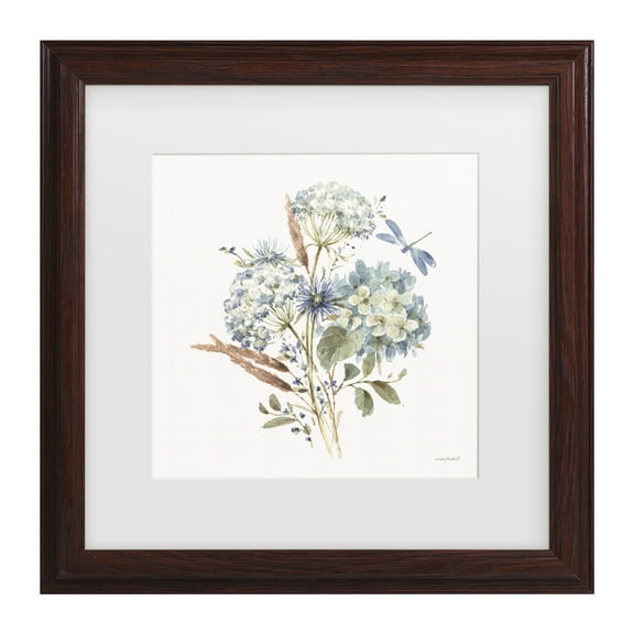 Lisa Audit 'Bohemian Blue 06 on white' Matted Framed Art