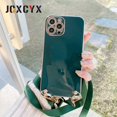 thumbnail image 1 of Funda de teléfono suave chapada con cordón cruzado de lujo para iphone 14 13 12 Pro Max MiNi 11 Pro Max XR X XS Max 7 8 plus SE 2022 Tan Jianjun unisex, 1 of 2