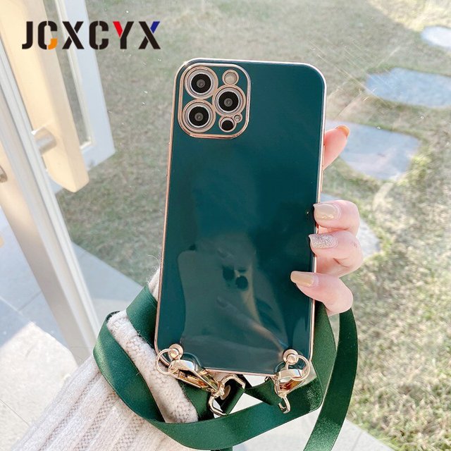 Funda de teléfono suave chapada con cordón cruzado de lujo para iphone 14 13 12 Pro Max MiNi 11 Pro Max XR X XS Max 7 8 plus SE 2022 Tan Jianjun unisex
