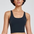 thumbnail image 2 of AGONVIN Women’s Wirefree Padded Twist Back Tank Tops Yoga Sports Bra with Support Black L, 2 of 7