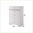 thumbnail image 5 of Chests | White High Gloss 5-Drawer Chest with Built-In Organizer | White | Synthetic Wood, 5 of 8