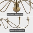 thumbnail image 2 of Kira Home Archer 47" 6-Light Farmhouse Gold Chandelier, Gold Ceiling with Elegant Curved Swoop Arms, Cool Brass, 2 of 8