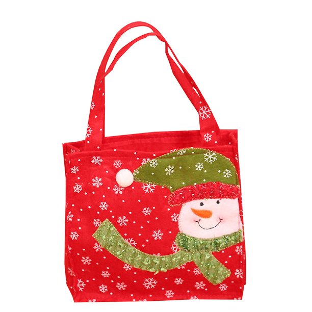 Bolsas de regalo de Navidad para niños colgantes de árboles de Navidad de diseño clásico de muñeco de nieve de Papá Noel
