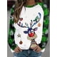 thumbnail image 3 of Christmas Colorful Elk Print Pullover Sweatshirt, Casual Long Sleeve Crew Neck Sweatshirt, Women's Clothing, 3 of 5