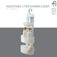 thumbnail image 2 of Bath Bliss 3 Shelves Tier Adjustable Plastic Shower Caddy, White, 2 of 10