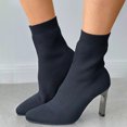 thumbnail image 2 of NECHOLOGY Botas Mujer Zapatos Botines para mujer Zapatos de tobillo de malla puntiaguda con punta de tacón para mujer, botas de tacón de aguja a la , zapatos, botas de mujer (Black, 7), 2 of 7
