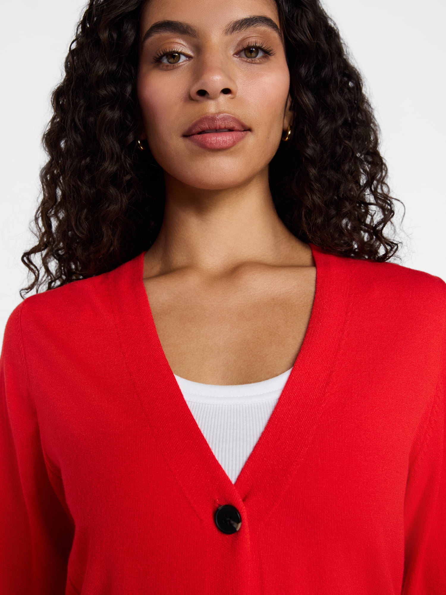 Time and Tru Women's V-Neck Cardigan Sweater, Lightweight, Sizes XS-XXXL