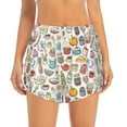 thumbnail image 2 of Goofa Cooking Utensils Printed Women 2 in 1 Running Shorts,Quick Dry Athletic Workout Shorts,High Waisted Athletic Shorts with Liner Pockets-X-Large, 2 of 9