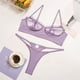 thumbnail image 4 of Conjunto de ropa interior sexy para mujer, pestañas de malla, sujetador de encaje, ropa interior, regalo, morado claro, L Yuarrent XX000055-19, 4 of 7
